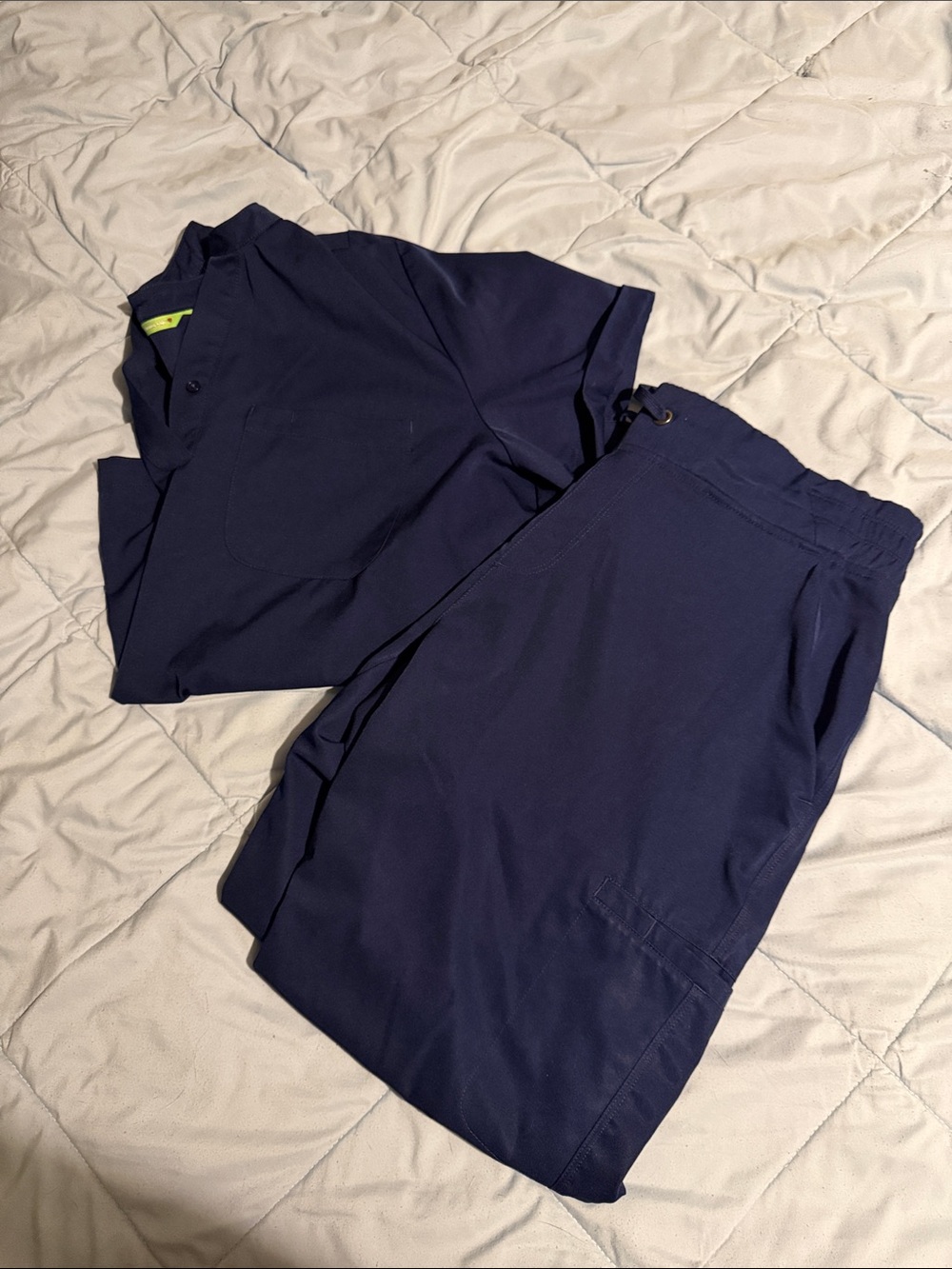 healing hands Navy Blue Scrub Top